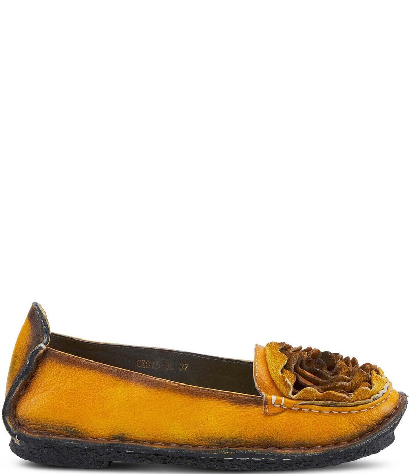 ラリティステ レディース シューズ スリッポン・ローファー フラワー柄 レザー ローファー フラワー L'ARTISTE Dezi Leather Floral Detail Slip On Loafers Yellow イエロー 29,770円