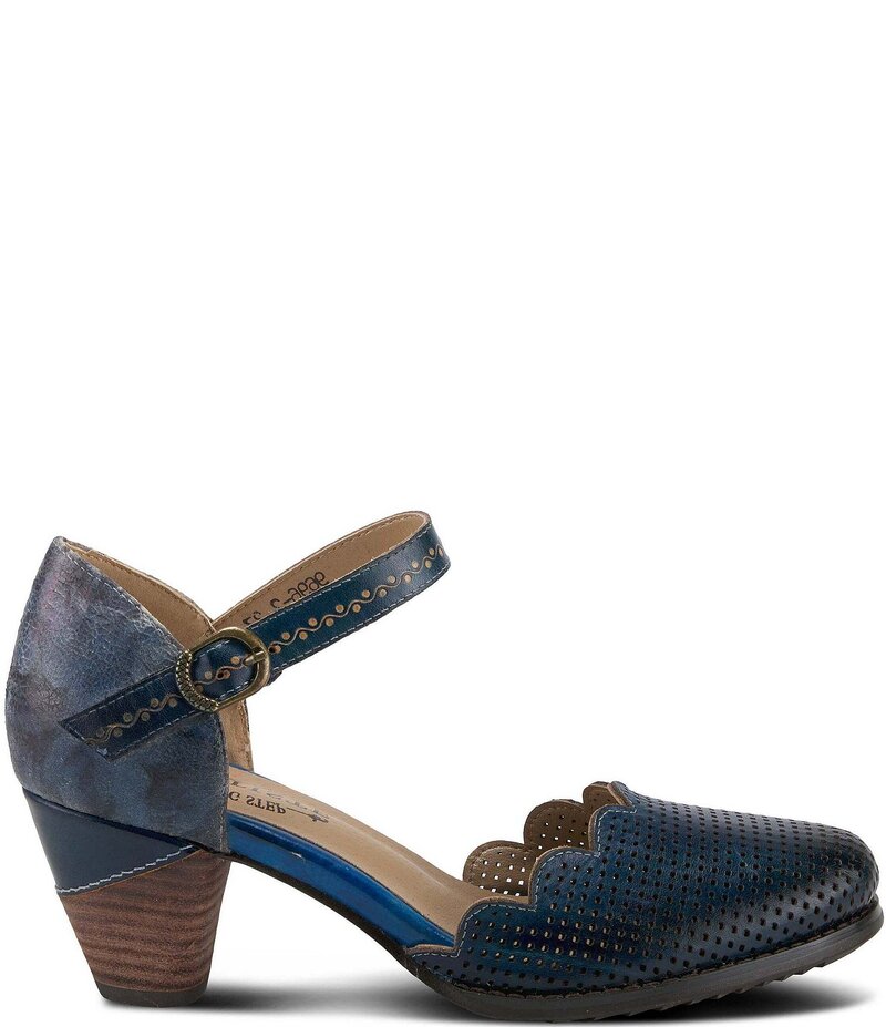 ラリティステ レディース シューズ パンプス レザー L'ARTISTE Parchelle Perforated Leather Pumps Navy Multi ネイビー｜ReVida 店