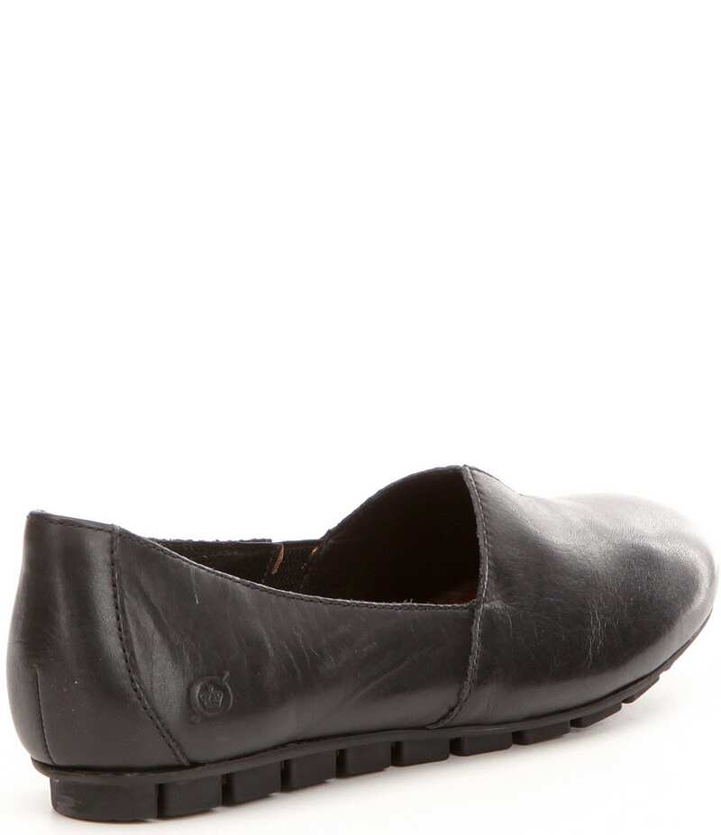ボーン レディース シューズ パンプス なめし革 Born Sebra Leather Slip-Ons Black 黒いこと