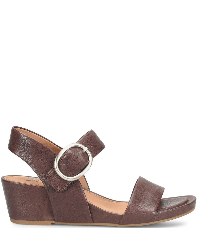 ソフト レディース シューズ サンダル レザー Sofft Vaya Leather Wedge Sandals Cocoa Brown ブラウン