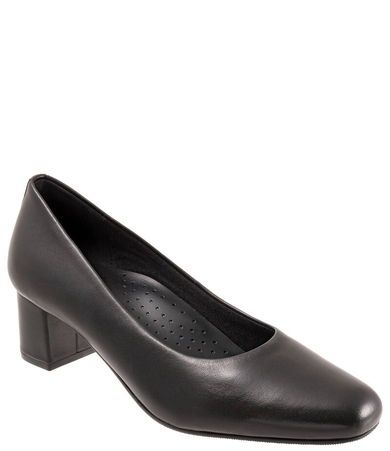トロッターズ レディース シューズ パンプス レザー ヒール Trotters Daria Leather Block Heel Pumps Black ブラック｜ReVida 店