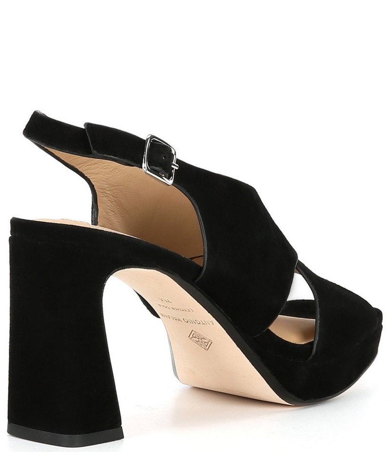 アントニオ メラーニ レディース シューズ サンダル プラットフォーム スエード Antonio Melani Dana Suede Platform Xband Slingback Sandals Black ブラック