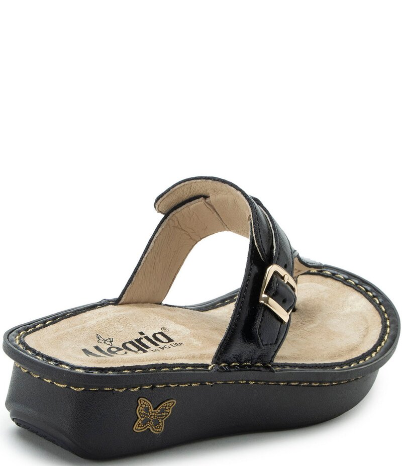 アレグリア レディース シューズ サンダル プラットフォーム レザー ヒール Alegria Kennedi Leather Thong Platform Heel Sandals Black Sapphire ブラック