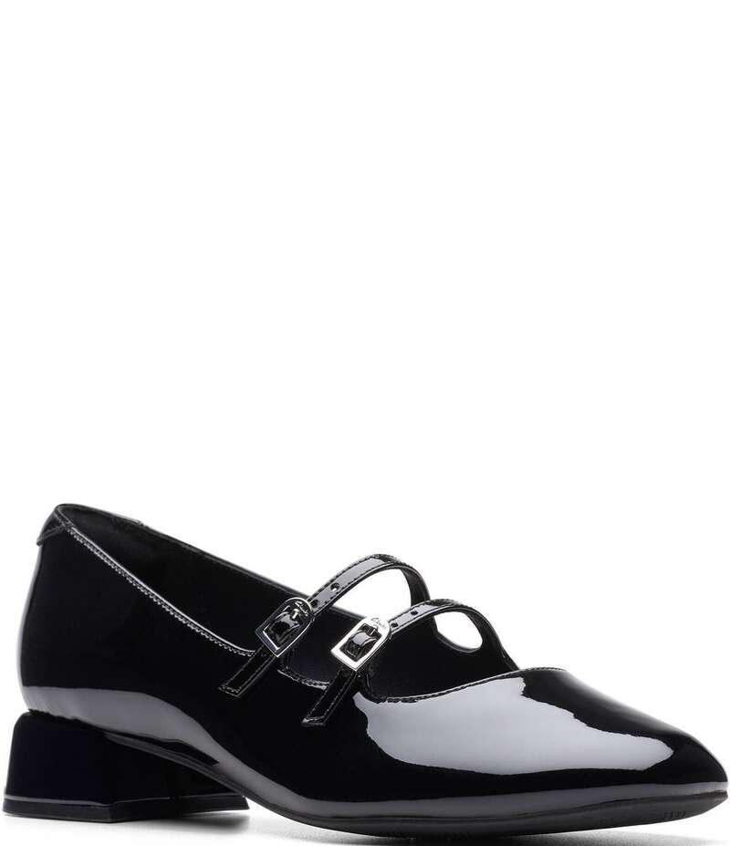 クラークス レディース シューズ パンプス レザー Clarks Signature Daiss 30 Shine Patent Leather Double Strap Mary Jane Pumps Black Patent Leather ブラック 28,656円