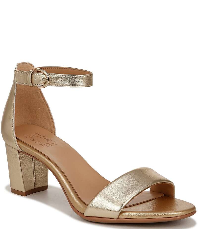 ナチュライザー レディース シューズ サンダル トール レザー Naturalizer Vera Metallic Leather Dress Sandals Dark Gold ゴールド