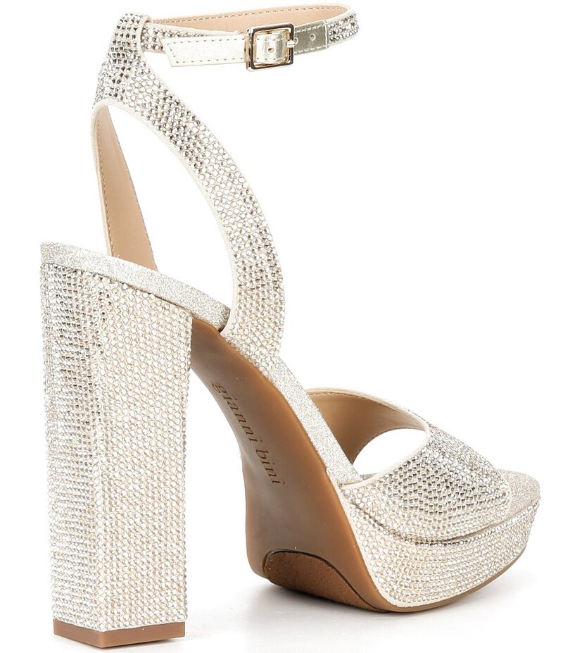 ジャンビニ レディース シューズ サンダル プラットフォーム Gianni Bini Andreya Rhinestone Embellished Platform Dress Sandals Sand Gold サンド