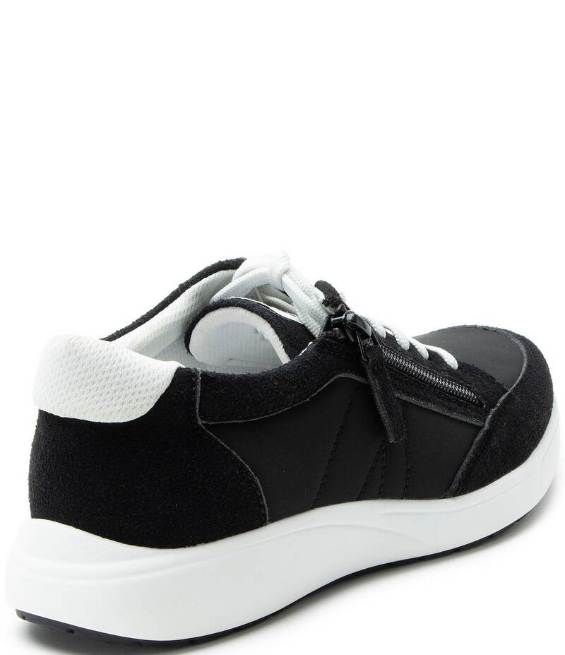 アレグリア レディース シューズ スニーカー プラットフォーム スエード レース Alegria Eazeer Suede Lace Up Zip Platform Sneakers Monochrome