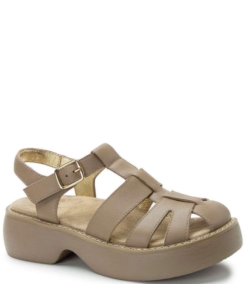 アレグリア レディース シューズ サンダル プラットフォーム レザー Alegria Ingrid Leather Platform Fisherman Sandals Beige ベージュ