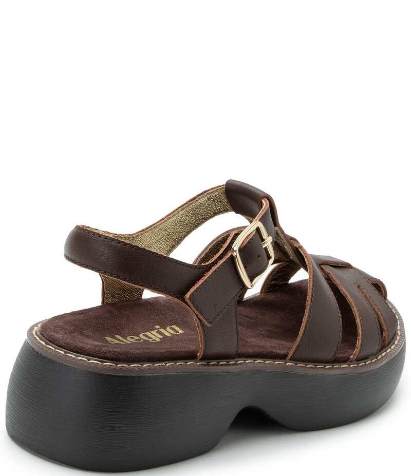 アレグリア レディース シューズ サンダル プラットフォーム レザー Alegria Ingrid Leather Platform Fisherman Sandals Chocolate チョコレート｜ReVida 店