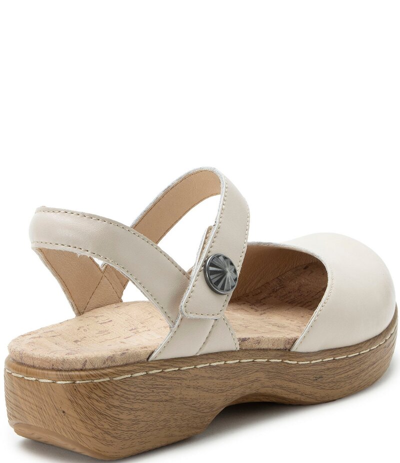 アレグリア レディース シューズ サンダル アンクル レザー Alegria Opal Leather Ankle Strap Clogs Oat