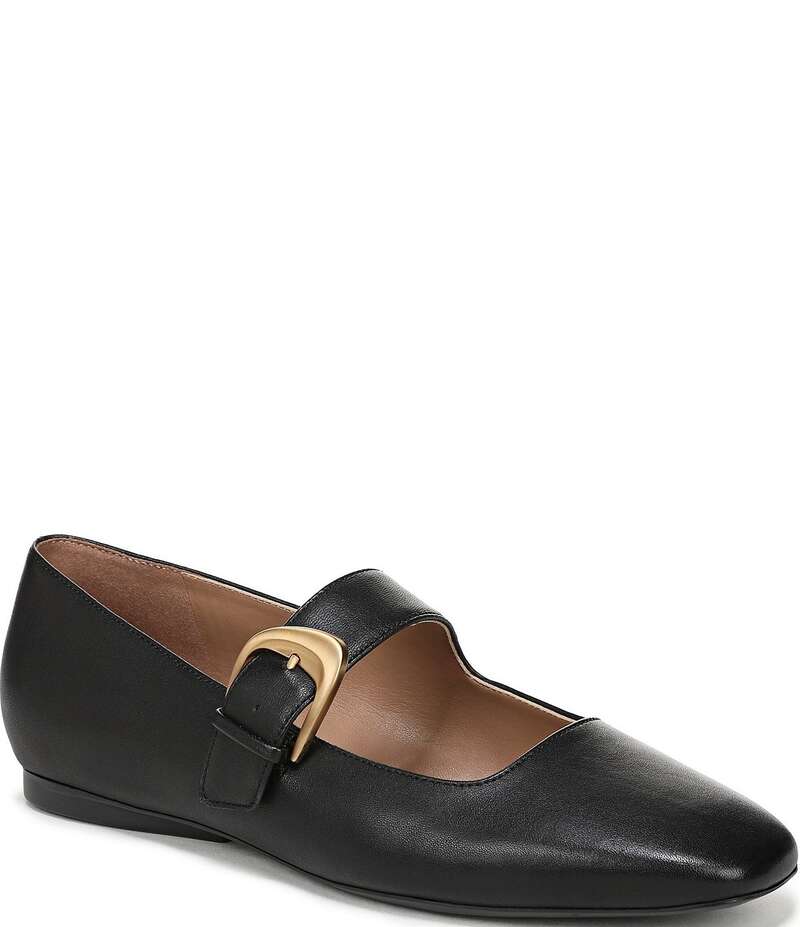 ナチュライザー レディース シューズ パンプス レザー Naturalizer Cosmic Leather Mary Jane Flats Black ブラック｜ReVida 店