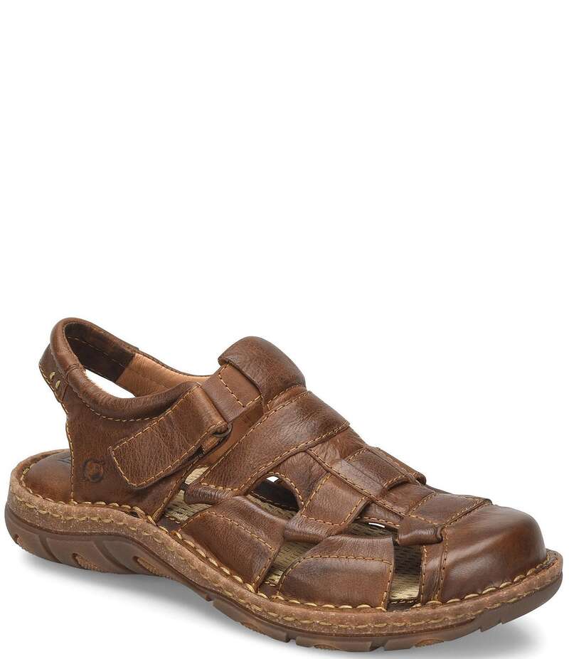 ボーン メンズ シューズ サンダル レザー Born Men Cabot III Leather Fisherman Sandals Brown ブラウン