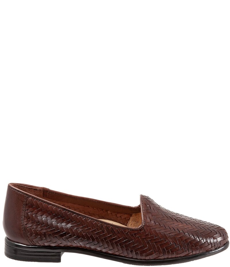 トロッターズ レディース シューズ パンプス レザー ローファー Trotters Liz III Woven Leather Loafers Dark Brown ブラウン