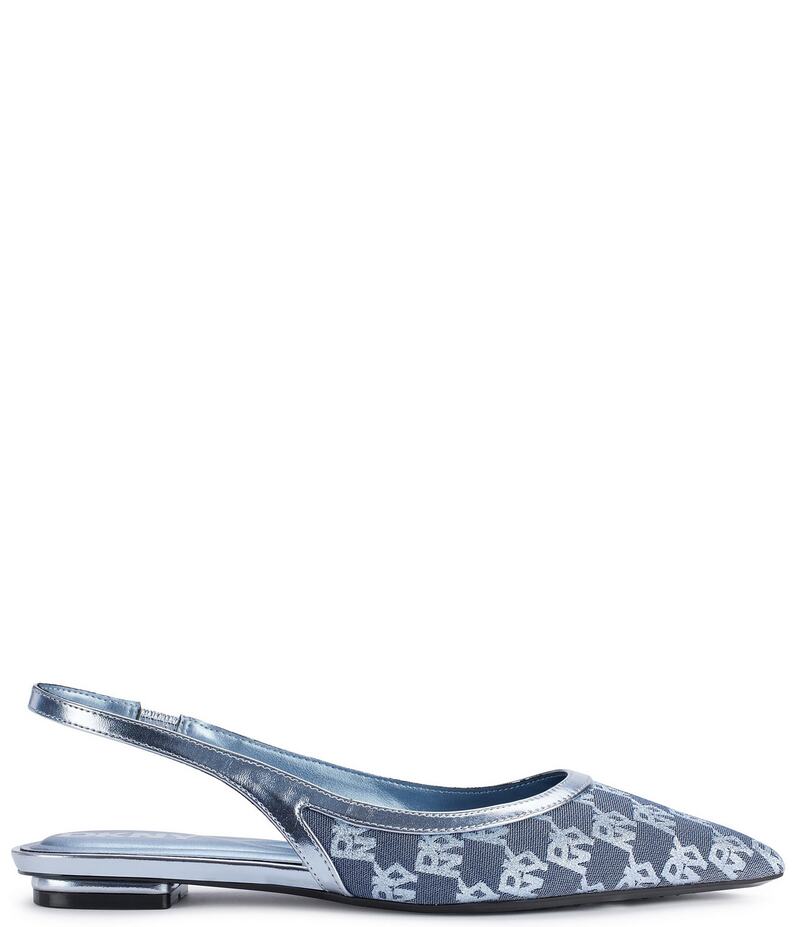 ダナキャラン レディース シューズ パンプス ロゴ DKNY by Donna Karan Millbury Logo Jacquard Slingback Flats Periwinkle