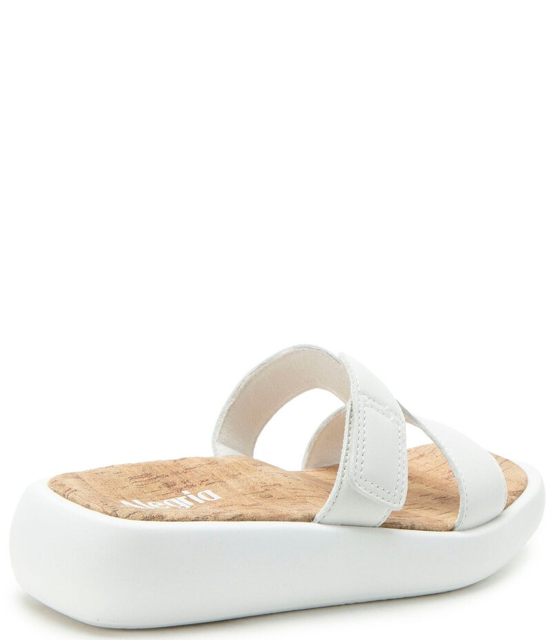 アレグリア レディース シューズ サンダル レザー Alegria Portia Leather Slide Sandals White ホワイト