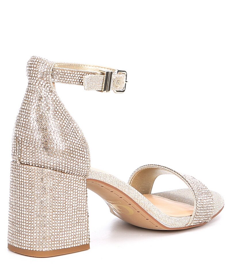 ジービー レディース シューズ サンダル アンクル ヒール GB Bling-Out Rhinestone Embellished Family Matching Ankle Strap Block Heel Sandals Sand Gold サンド