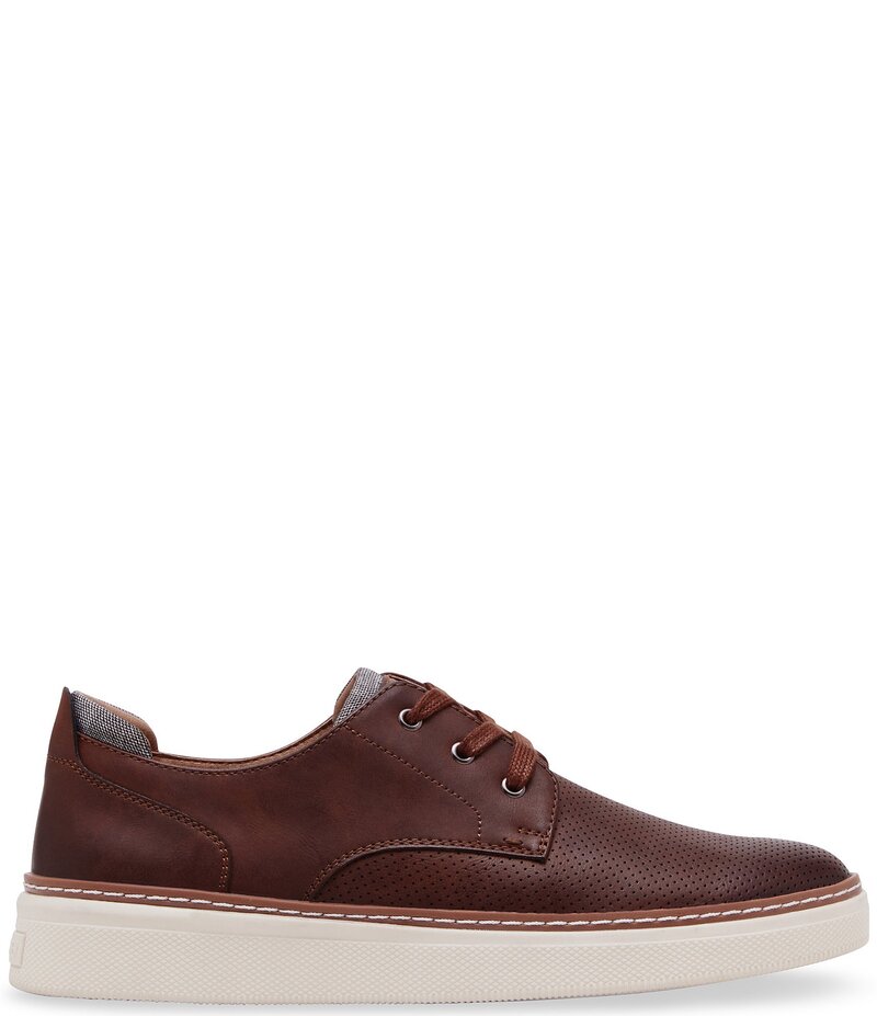 スティーブ マデン メンズ シューズ ドレスシューズ スニーカー レース レザー Steve Madden Men's Ormani Perforated Leather Lace Up Sneakers Cognac｜ReVida 店