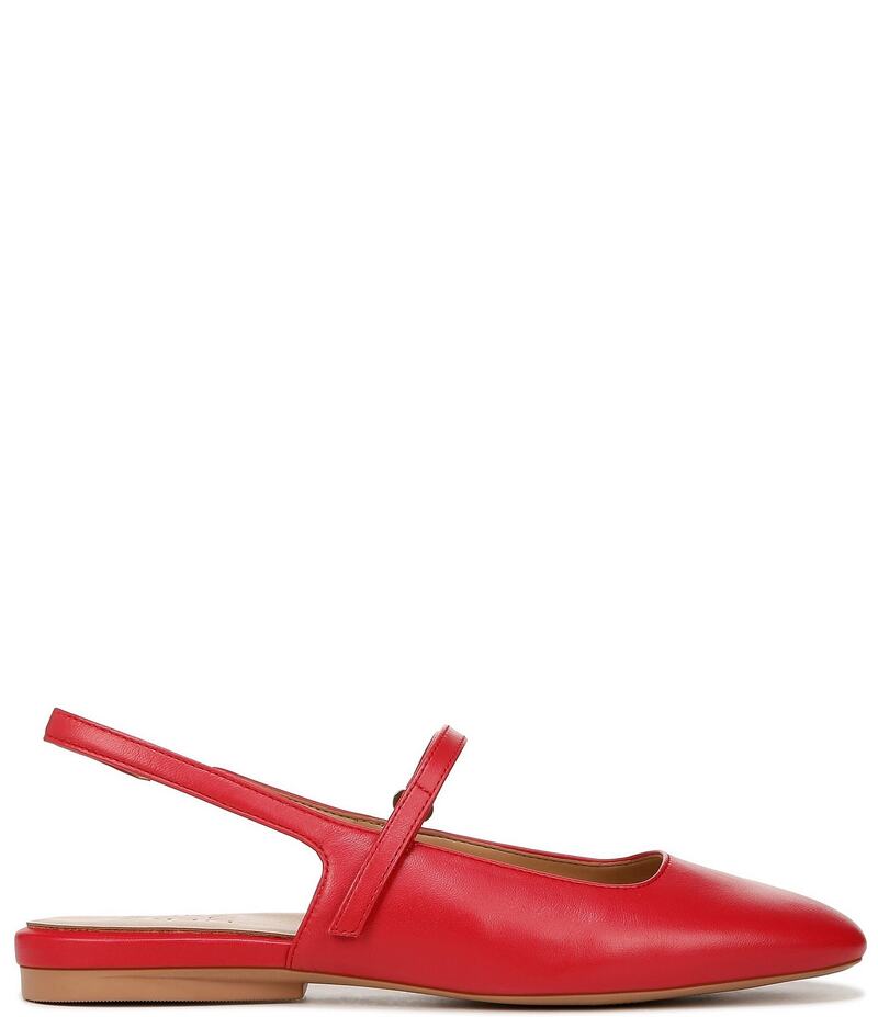 ナチュライザー レディース シューズ パンプス なめし革 Naturalizer Connie Leather Slingback Mary Jane Ballet Flats Crantini Red 赤いこと