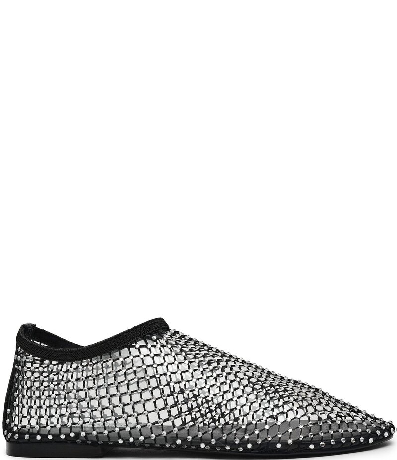 スティーブ マデン レディース シューズ パンプス メッシュ Steve Madden Mino-R Mesh Rhinestone Flats Black ブラック