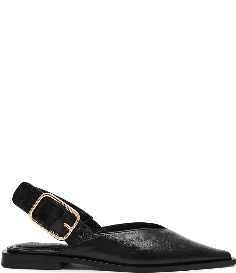 スティーブ マデン レディース シューズ パンプス レザー Steve Madden Shay Leather Slingback Flats Black ブラック|ReVida 店