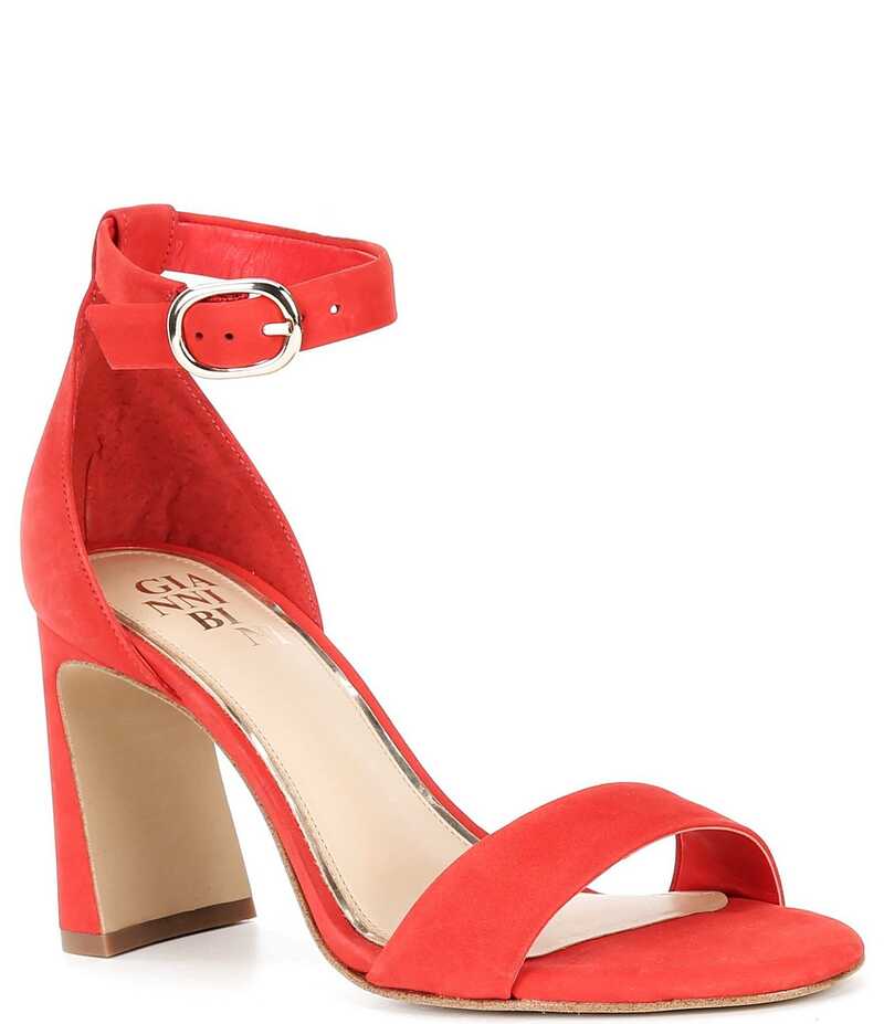 ジャンビニ レディース シューズ ヒール サンダル Gianni Bini Amandah Nubuck Block Heel Dress Sandals Eclipse Red レッド