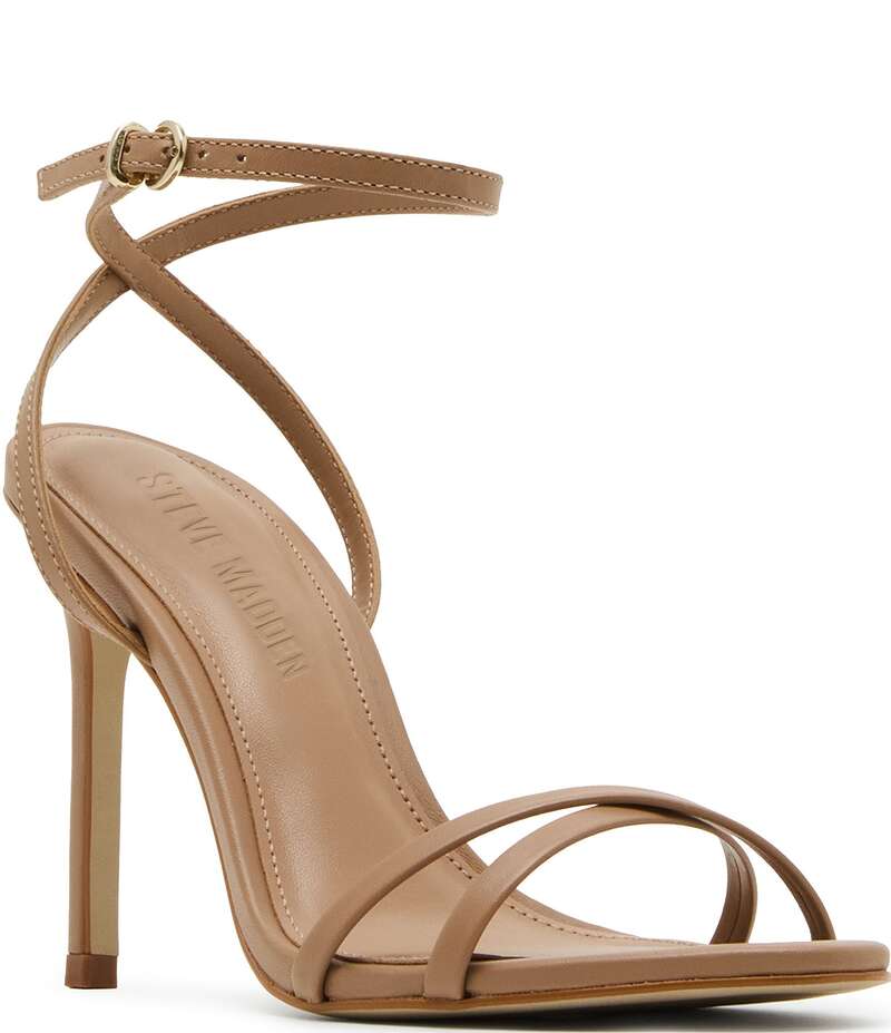 スティーブ マデン レディース シューズ サンダル レザー Steve Madden Jypsey Leather Strappy Dress Sandals Tan タン