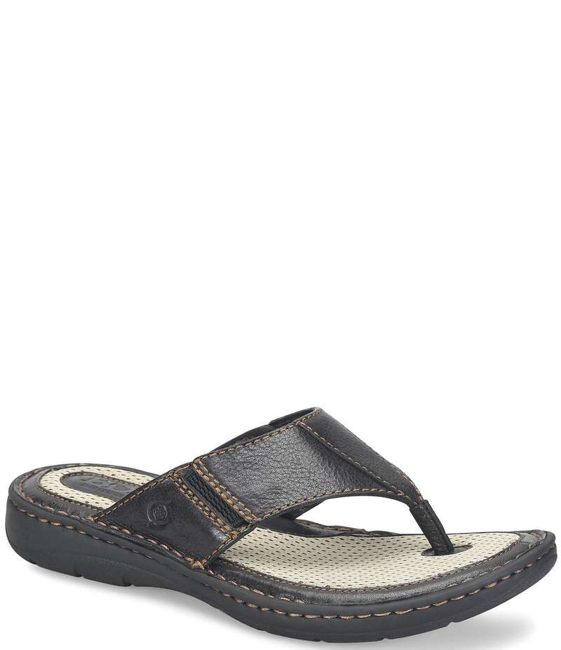 ボーン メンズ シューズ サンダル レザー Born Men Corvo II Leather Flip-Flop Sandals Black ブラック