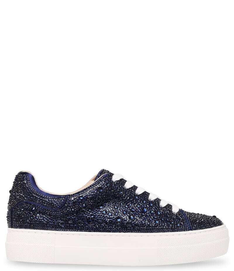 ベッツィジョンソン レディース シューズ スニーカー プラットフォーム レース Blue by Betsey Johnson Sidny Rhinestone Embellished Family Matching Platform Lace Up Sneakers Navy ネイビー