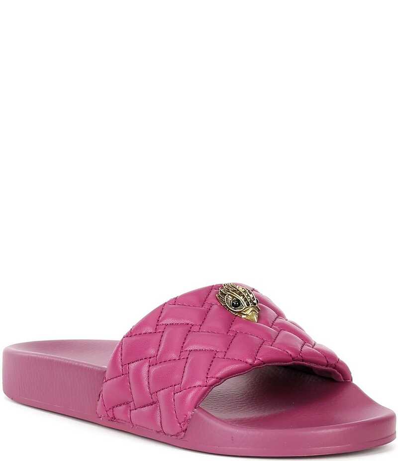 カートジェイガーロンドン レディース シューズ パンプス サンダル キルティング Kurt Geiger London Meena Quilted Eagle Head Pool Slide Sandals Black/Gold ブラック
