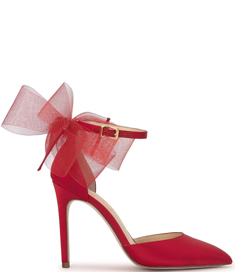 ジェシカシンプソン レディース シューズ パンプス チュール Jessica Simpson Phindies Oversized Tulle Bow Back Dress Pumps Red Muse レッド