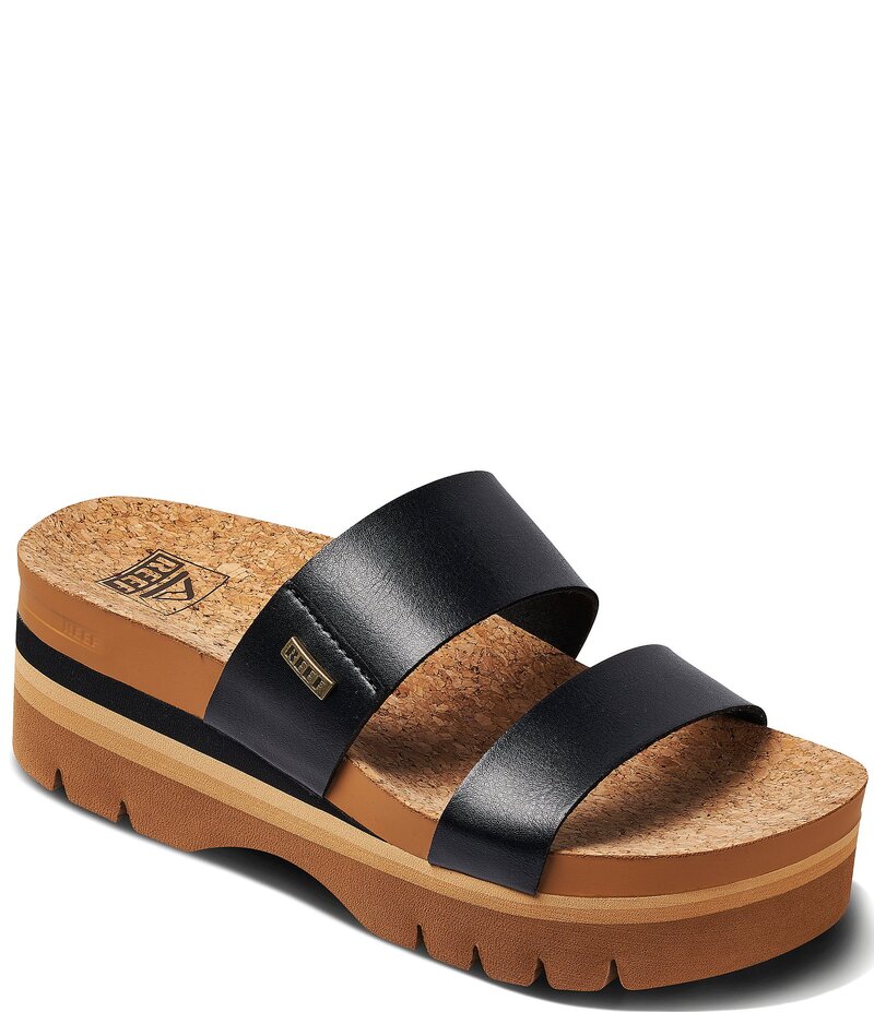 リーフ レディース シューズ サンダル プラットフォーム Reef Women's Cushion Vista Higher Platform Slide Sandals Black ブラック