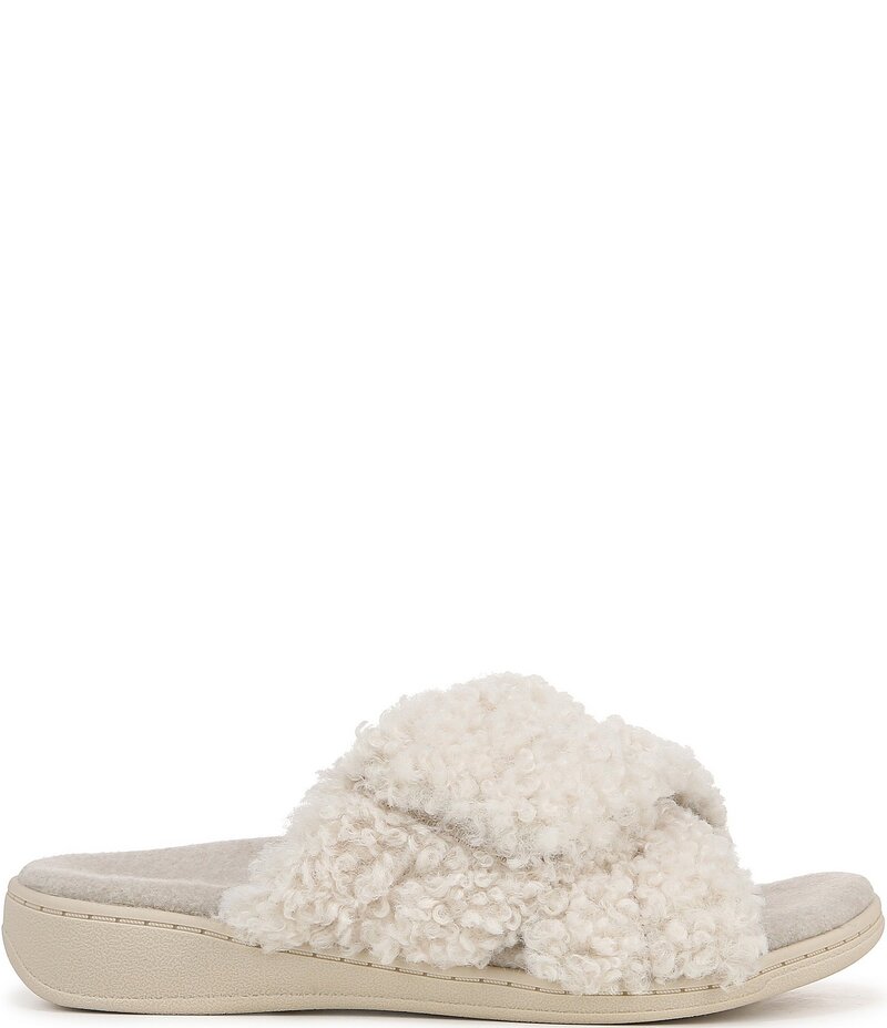 バイオニック レディース シューズ サンダル Vionic Relax Faux Shearling Slide Slippers Cream クリーム