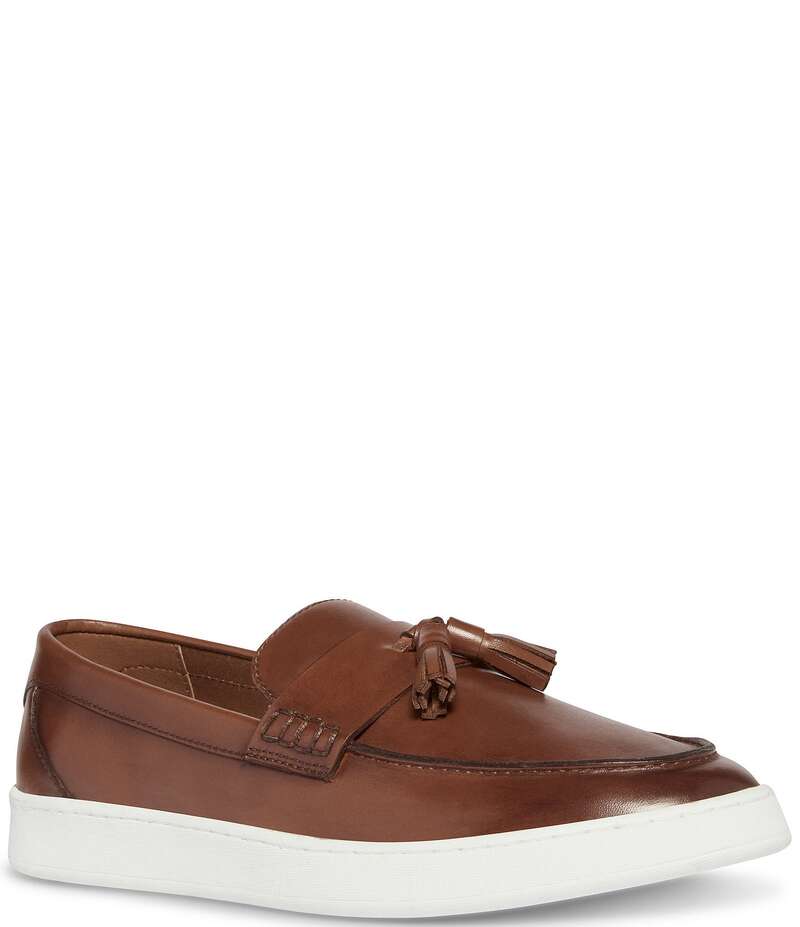 スティーブ マデン メンズ シューズ スリッポン・ローファー レザー ローファー Steve Madden Men's Hatfield Leather Tassel Slip On Loafers Tan タン
