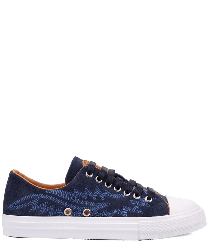 ディンゴ レディース ボトムス カジュアルパンツ スニーカー スエード Dingo Campus Suede Western Stitched Sneakers Blue ブルー