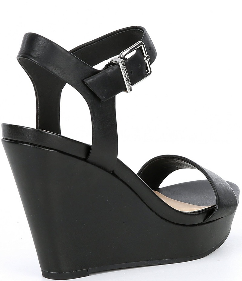 ジャンビニ レディース シューズ サンダル プラットフォーム レザー Gianni Bini Telmma Leather Family Matching Platform Wedge Sandals Black ブラック