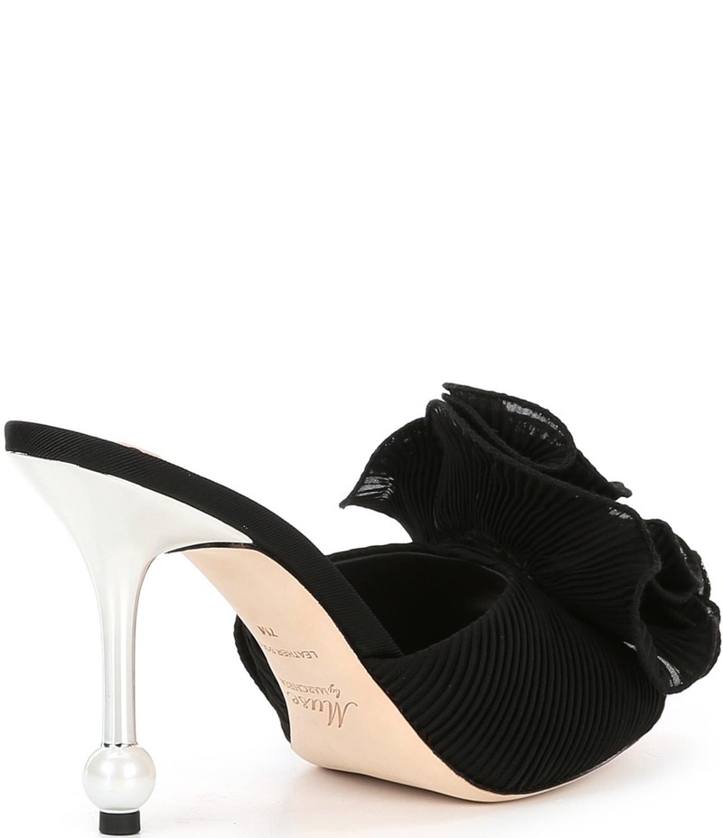 マルケッサ レディース シューズ サンダル シフォン フラウンス Muse by Marchesa Gabriella Chiffon Ruffle Dress Slide Sandals Black 黒いこと