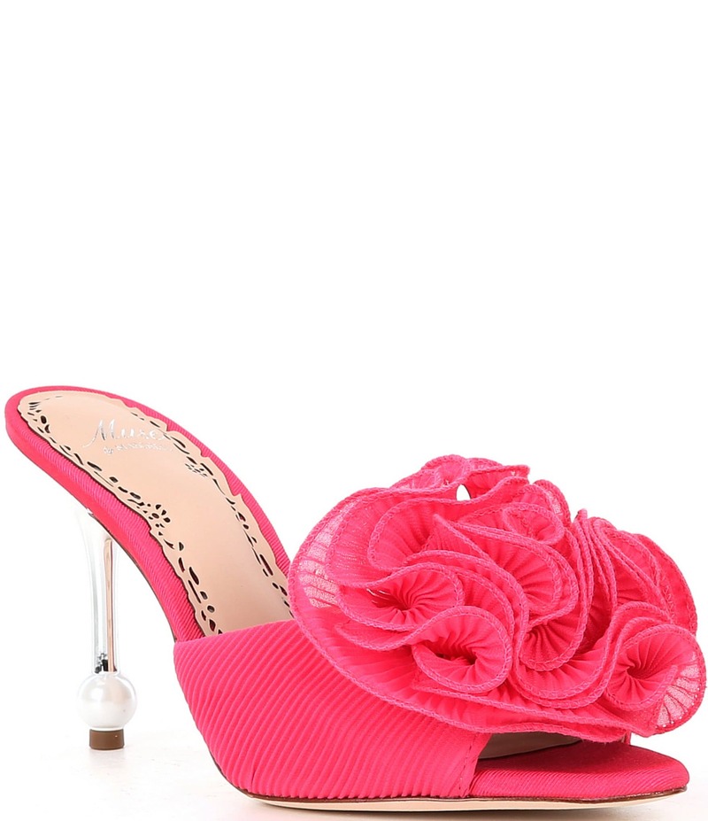 マルケッサ レディース シューズ サンダル シフォン フリル Muse by Marchesa Gabriella Chiffon Ruffle Dress Slide Sandals Punch
