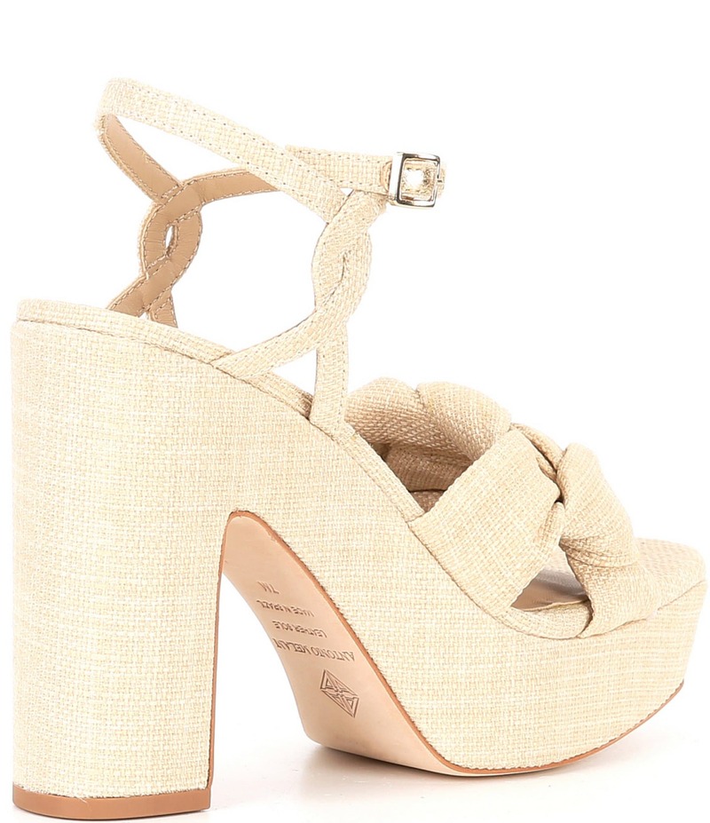 アントニオ メラーニ レディース シューズ サンダル プラットフォーム リネン Antonio Melani Mya Linen Braided Platform Dress Sandals Natural