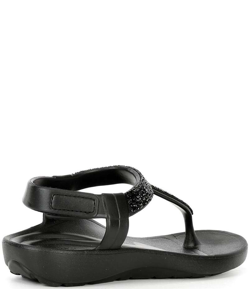 エイトレックス レディース シューズ パンプス サンダル Aetrex Skyler Rhinestone Embellished T-Strap Thong Sandals Black ブラック