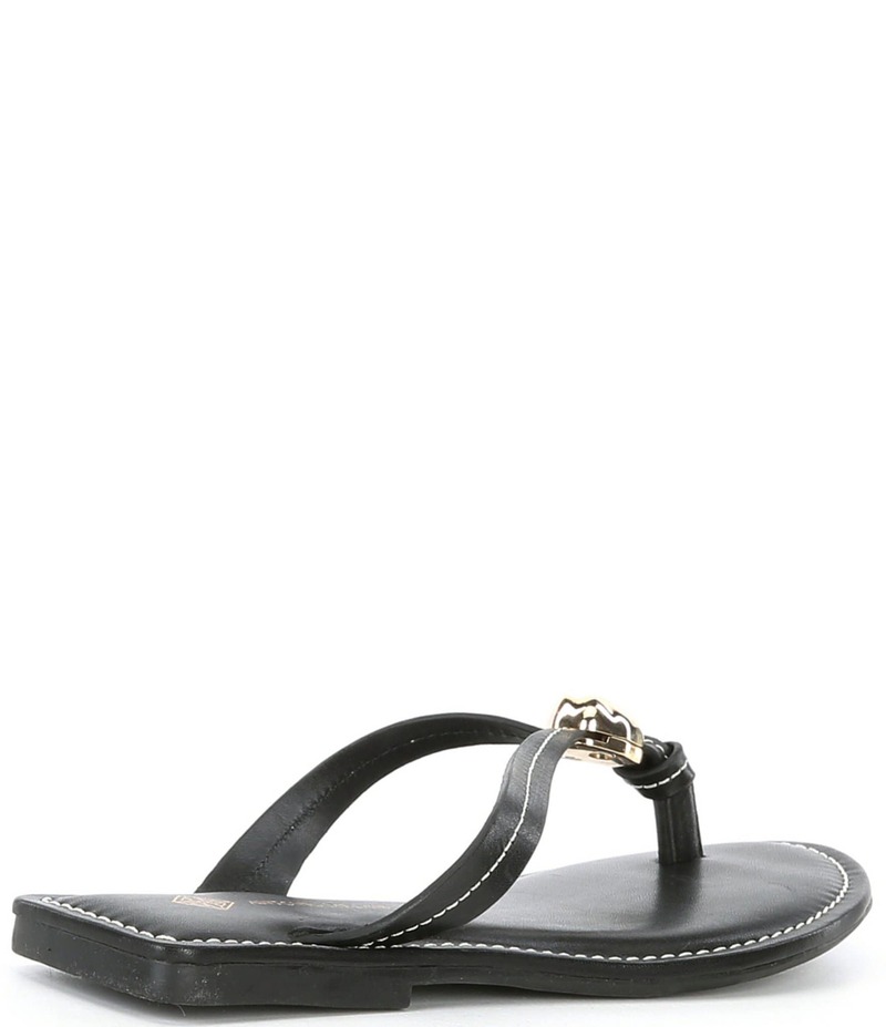 アントニオ メラーニ レディース シューズ サンダル レザー Antonio Melani Kylan Leather Hardware Thong Sandals Black ブラック|ReVida 店