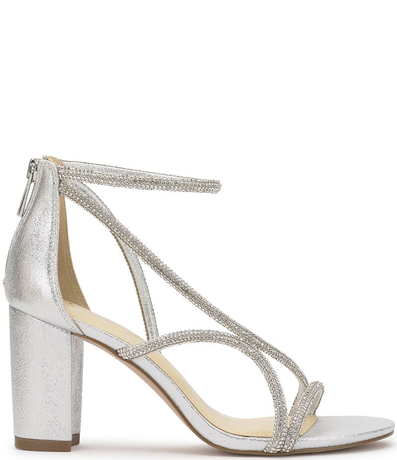 ジェシカシンプソン レディース シューズ サンダル Jessica Simpson Shiny Rhinestone Strappy Dress Sandals Silver シルバー