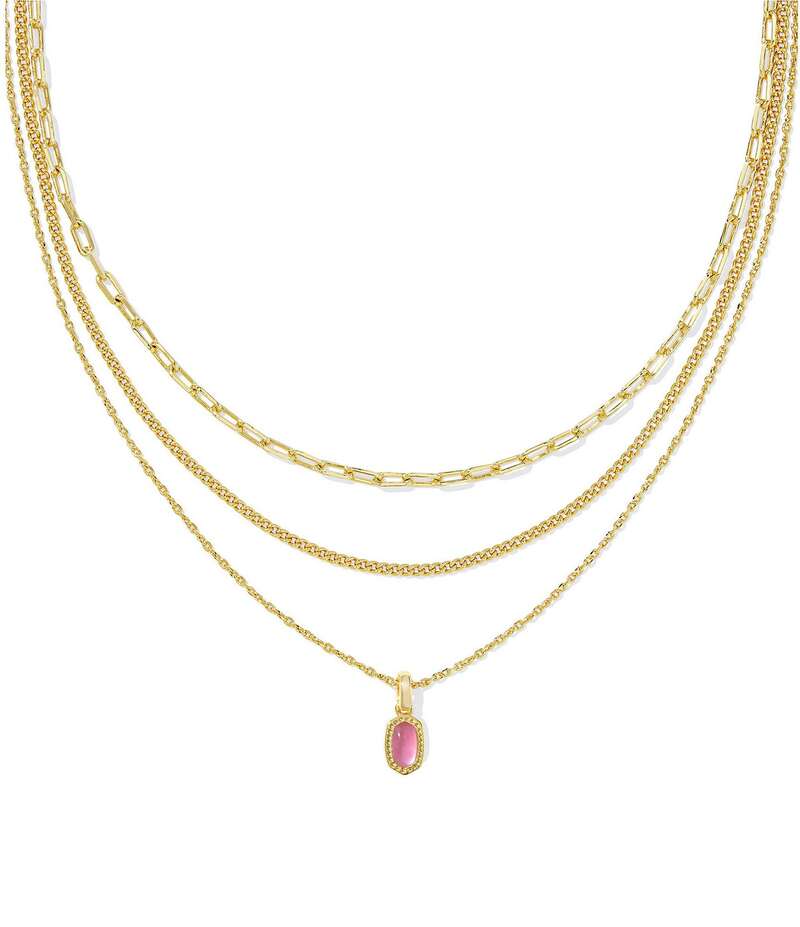 ケンドラスコット レディース アクセサリー ネックレス・チョーカー ミニ レース Kendra Scott Mini Elisa Triple Strand Short Multi Strand Necklace Gold Azalea Illusion ゴールド