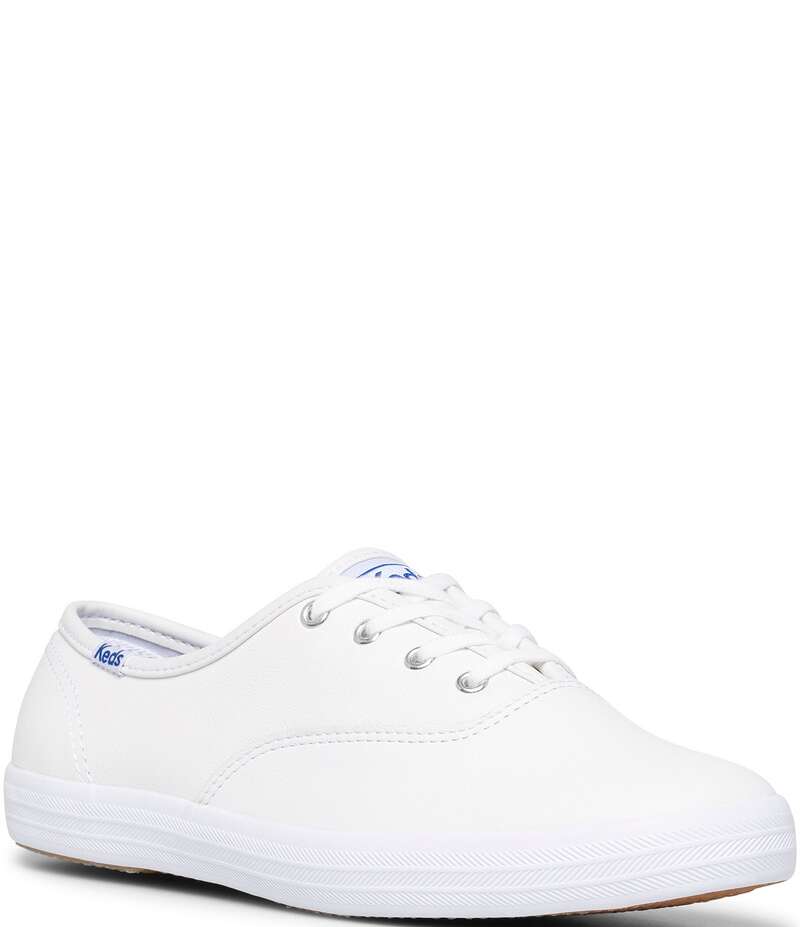 ケッズ レディース ボトムス カジュアルパンツ スニーカー レース レザー Keds Champion Leather Lace Up Retro Sneakers White ホワイト|ReVida 店