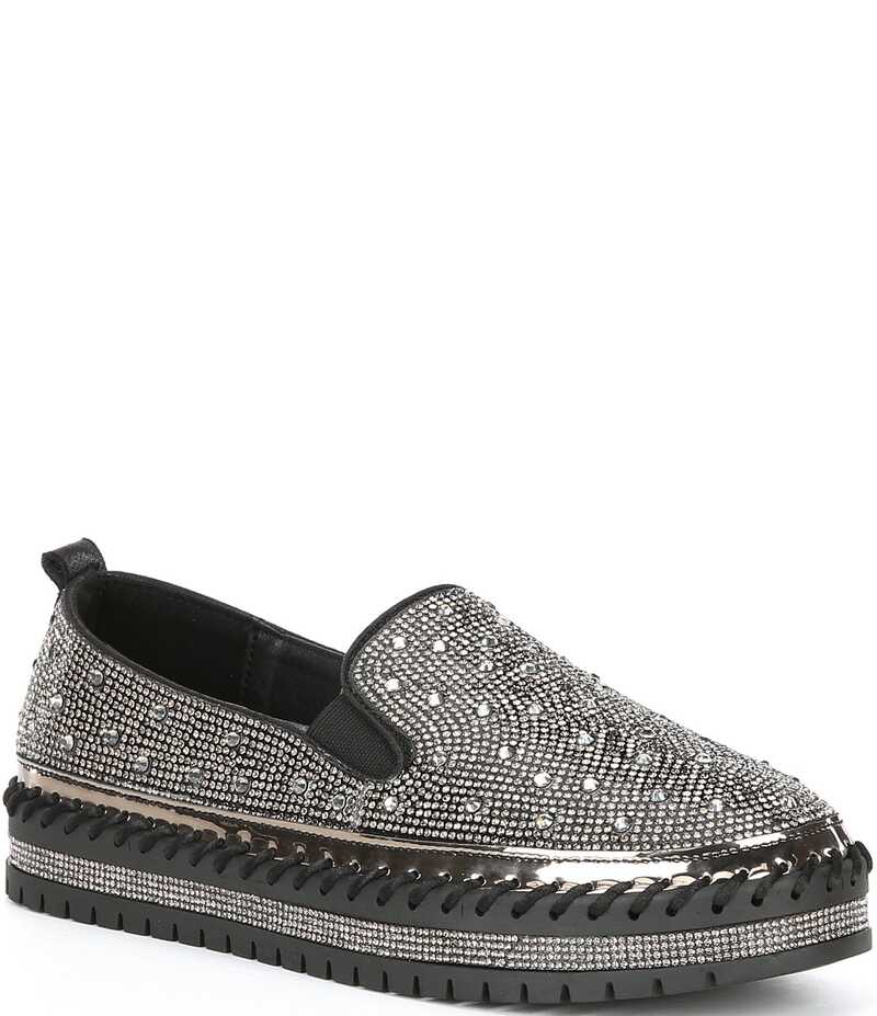 アザレア ワン レディース ボトムス カジュアルパンツ プラットフォーム スニーカー Azalea Wang Brittany Rhinestone Platform Slip-On Sneakers Black ブラック