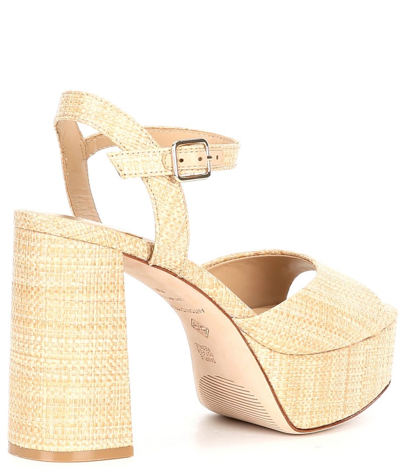 アントニオ メラーニ レディース シューズ サンダル プラットフォーム ヒール Antonio Melani Bonny Raffia Platform Block Heel Sandals Natural