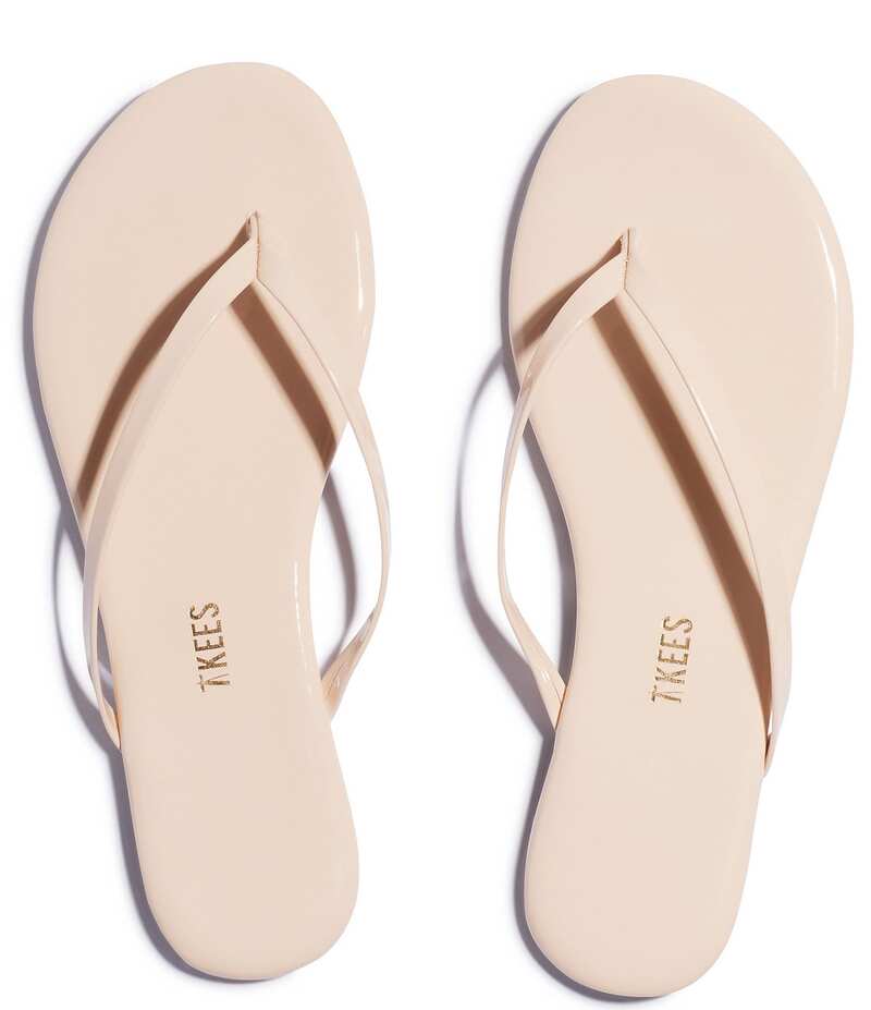 ティキーズ レディース シューズ サンダル レザー TKEES Lilly Glosses Patent Leather Thong Sandals Linen