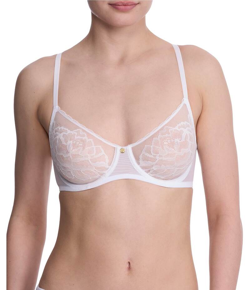 ナトリ レディース アンダーお召しもの ブラ Natori Flora Unlined Balconette Underwire Bra White 白いこと レディース-インナー・下着・ランジェリー