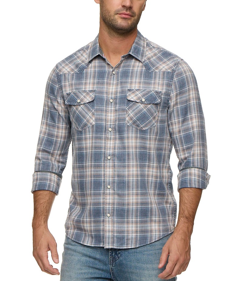 フラッグ アンド アンセム メンズ トップス シャツ ヴィンテージ Flag and Anthem Lamar Long Sleeve Plaid Vintage Shirt Blue/Tan/White ホワイト