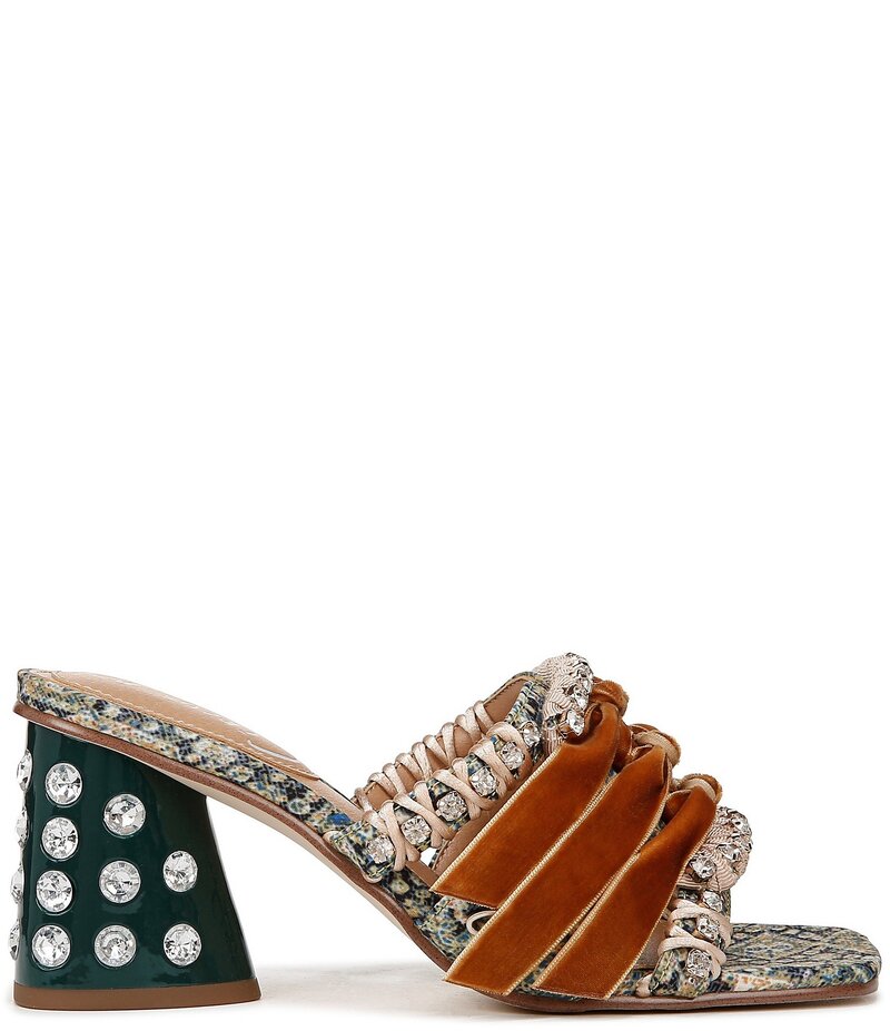 サムエデルマン レディース シューズ サンダル Circus NY by Sam Edelman Vera Textured Fabric Rhinestone Slide Sandals Ocean Sapphire Multi サファイア|ReVida 店