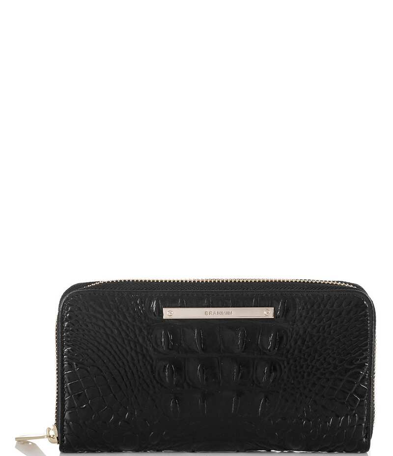 ブランミン レディース 付属品 紙入れ BRAHMIN Melbourne Collection Suri Crocodile-Embossed Wallet Black 黒いこと